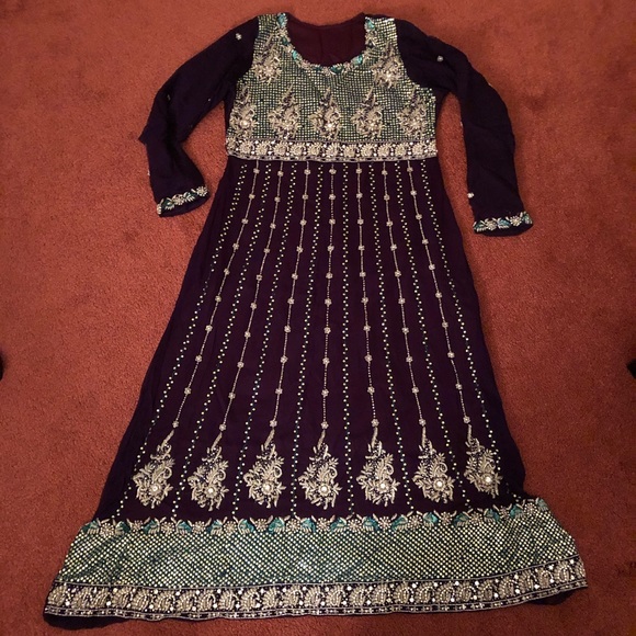 Chiffon Pakistani Indian Wedding Dress - Picture 1 of 4